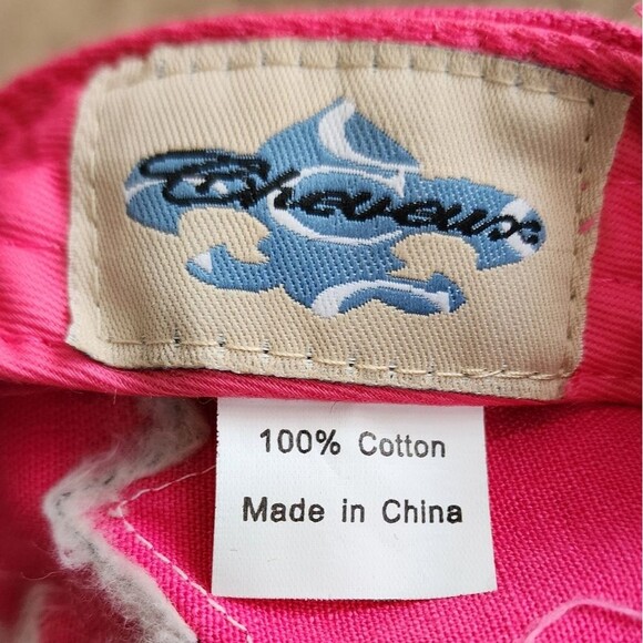 Cheveaux Girl's Pink Denim Distressed Painter's Cap - Picture 5 of 6